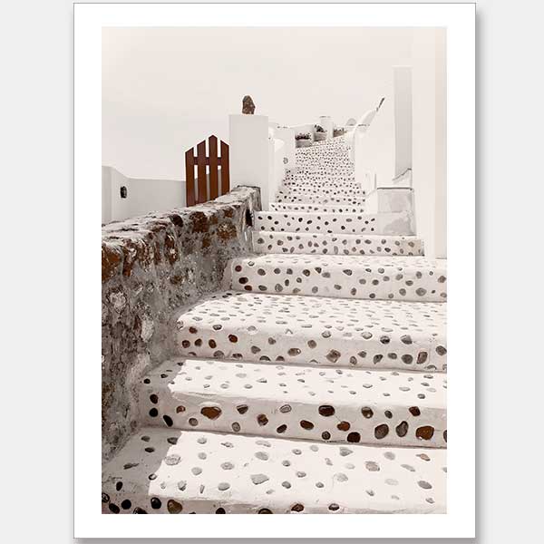 Stairs of Santorini Unframed Art Print