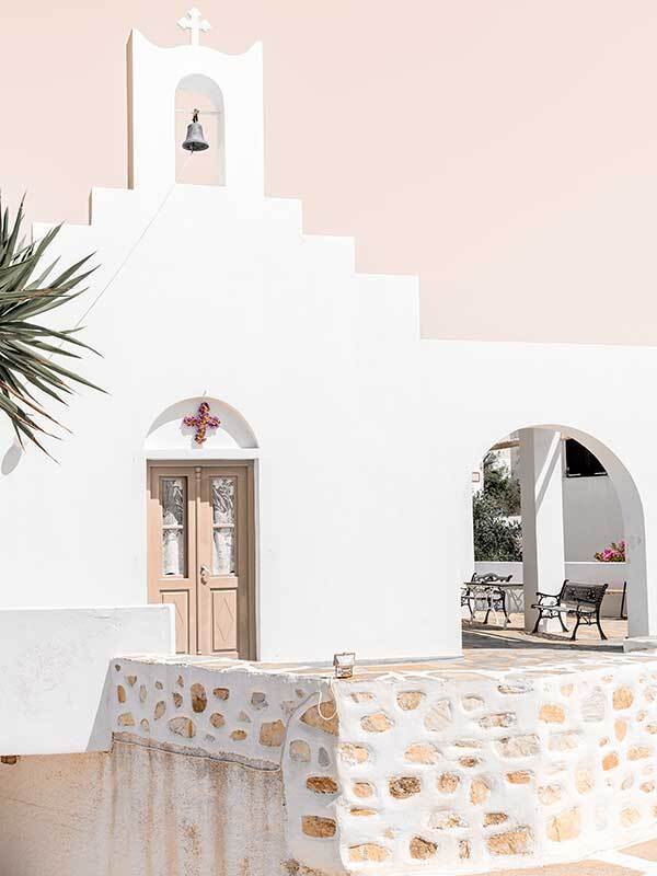 Santorini Chapel Canvas Art Print