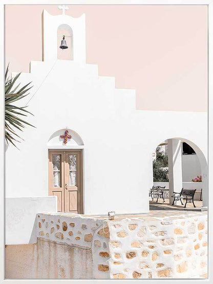 Santorini Chapel Canvas Art Print