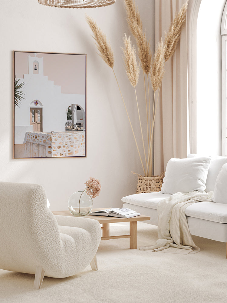 Santorini Chapel Canvas Art Print