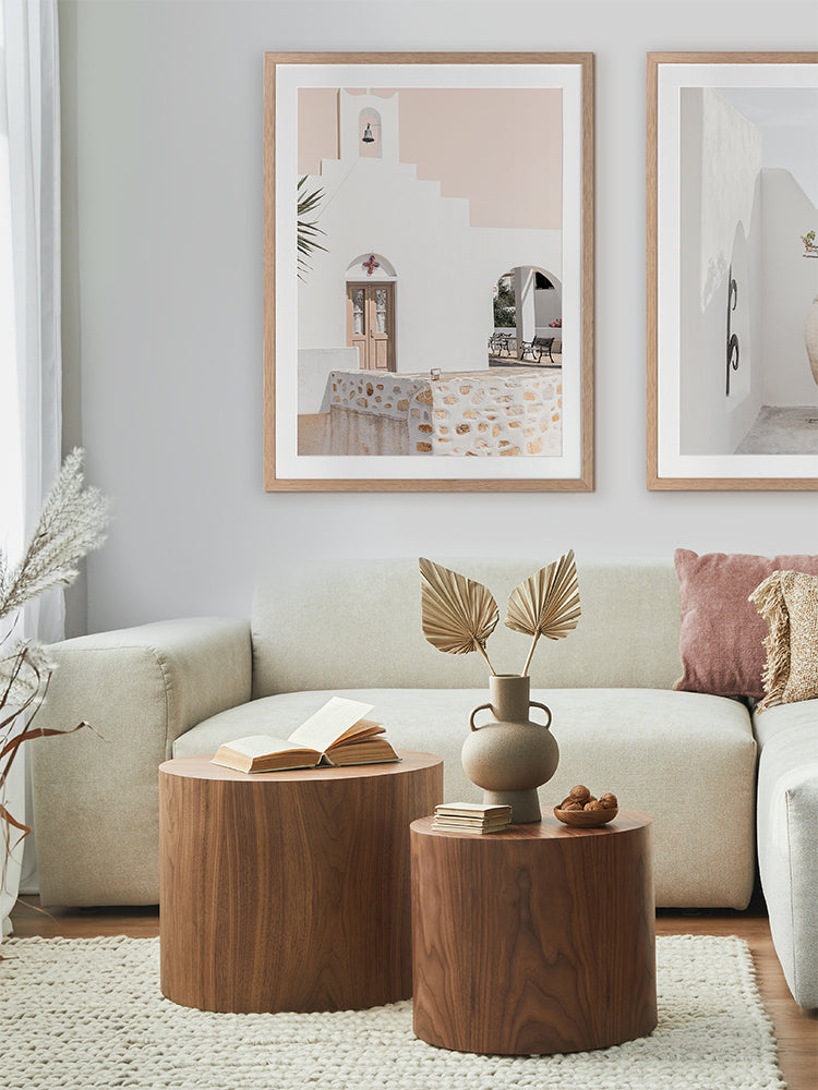 Santorini Chapel Framed Art Print | Lifestyle