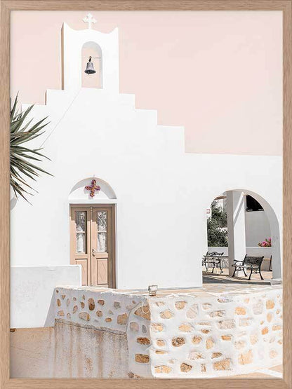 Santorini Chapel Framed Art Print