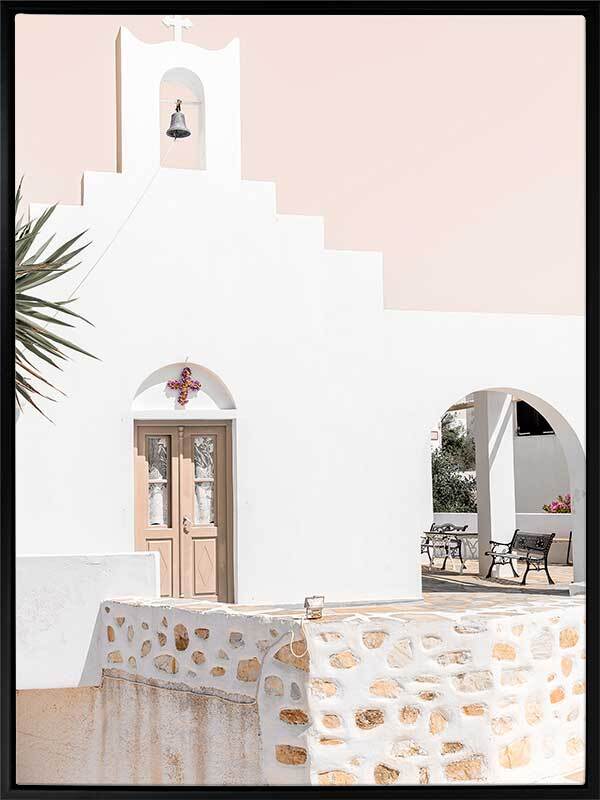 Santorini Chapel Canvas Art Print