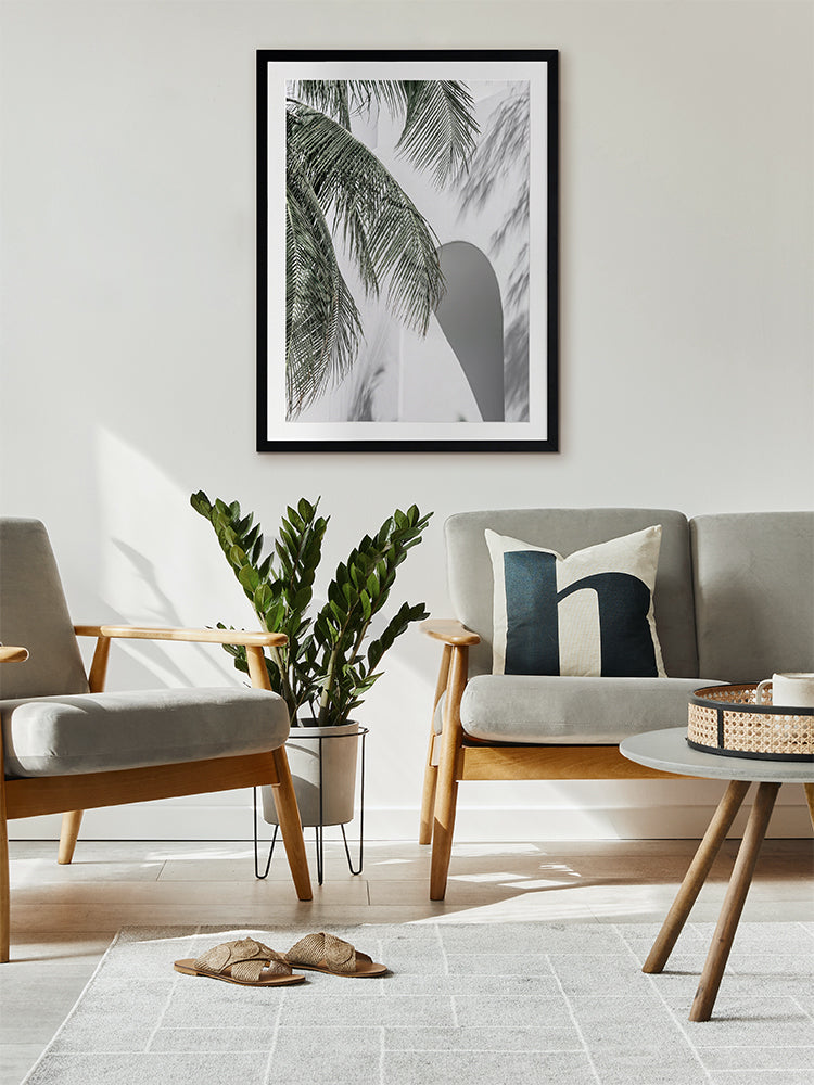 Palm Shadows Framed Art Print