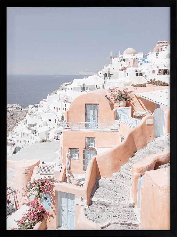 Homes of Thira Framed Art Print