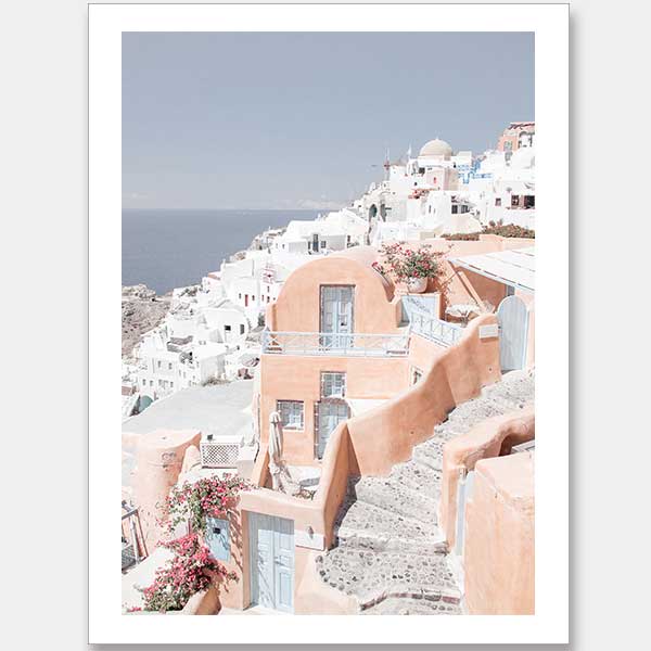 Homes of Thira Unframed Art Print