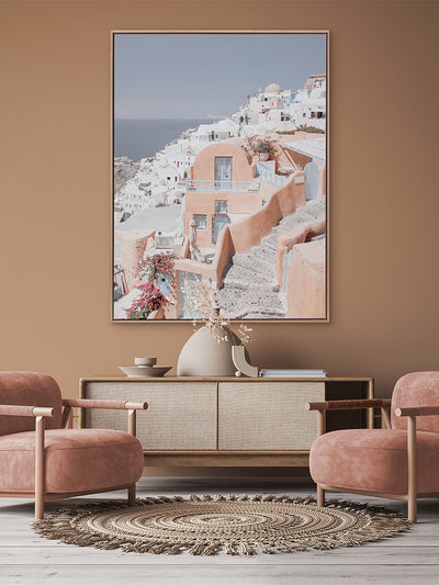 Homes of Thira Canvas Art Print | Lifestyle