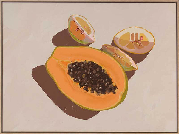 Oh my Papaya! - Oak Box Frame Canvas - 22.5x30 - Landscape