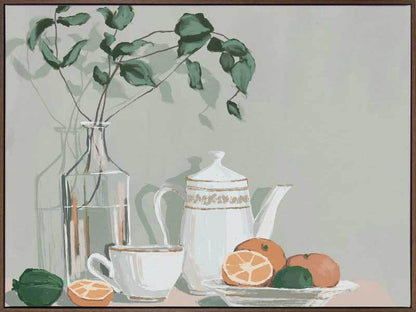 Mint, Lime & Oranges Canvas Art Print