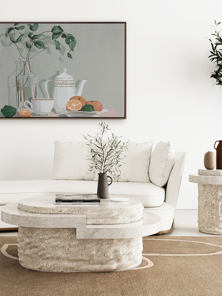 Mint, Lime & Oranges Canvas Art Print | Lifestyle