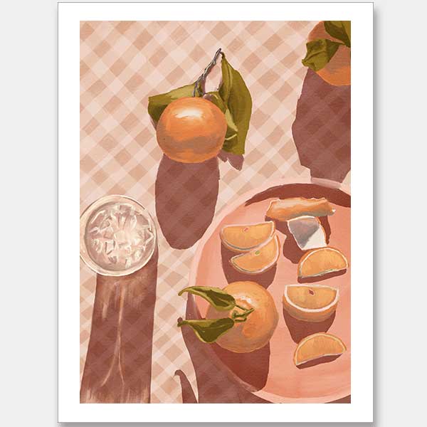 Sunset Mandarins Unframed Art Print