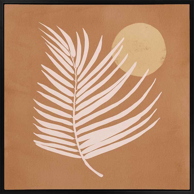 Sunrise Palm Bronze Canvas Art Print