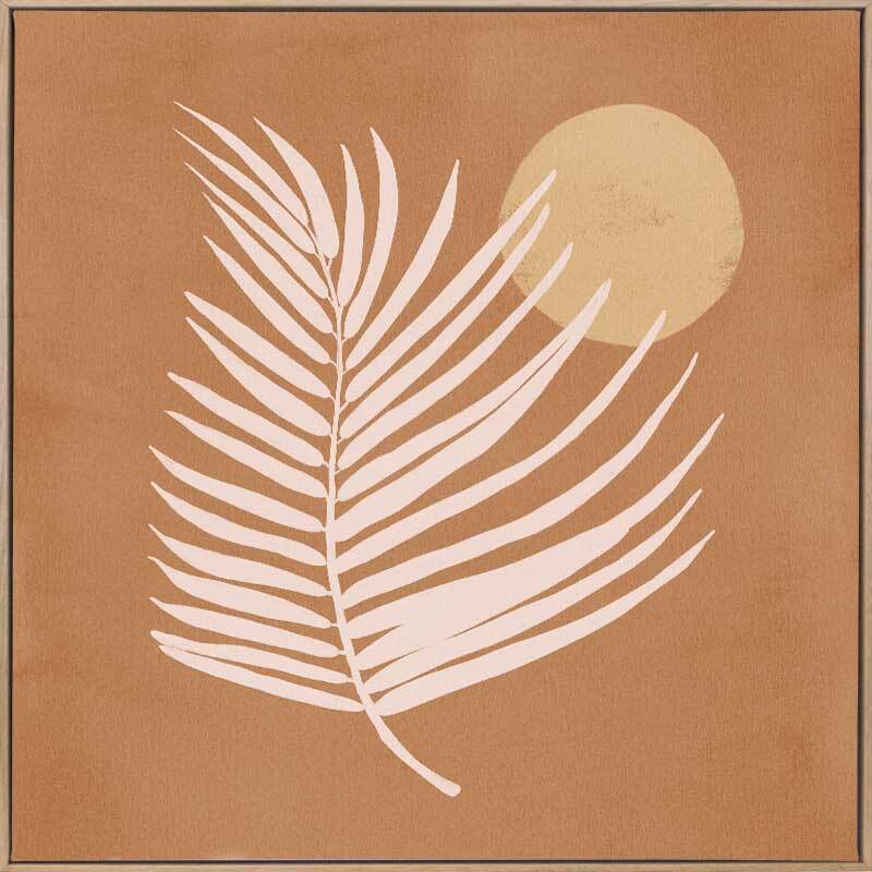 Sunrise Palm Bronze Canvas Art Print