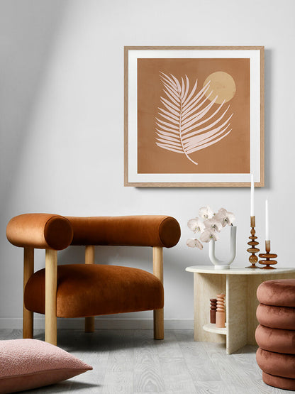 Sunrise Palm Bronze Framed Art Print