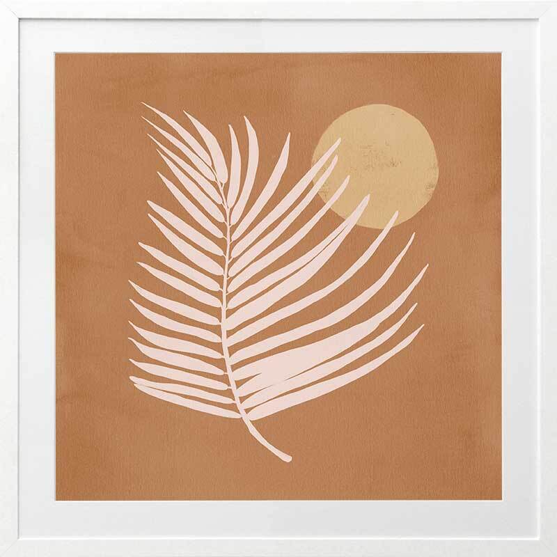 Sunrise Palm Bronze Framed Art Print