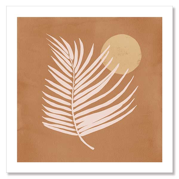 Sunrise Palm Bronze Unframed Art Print