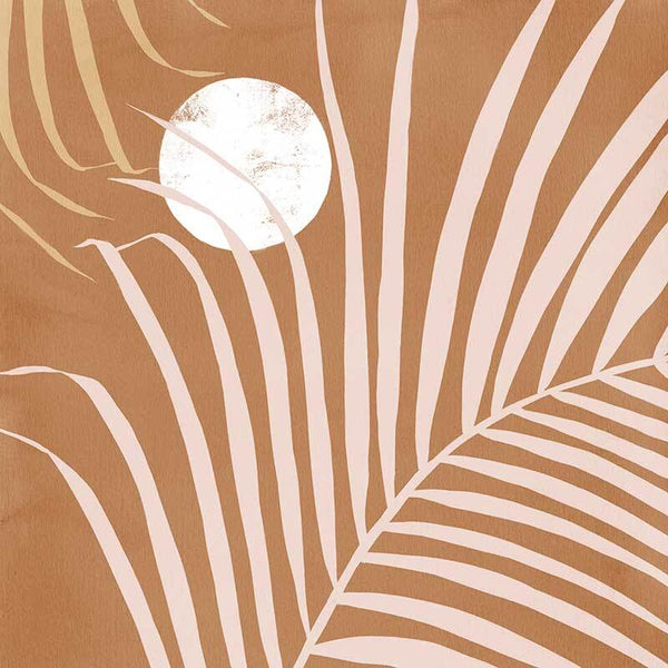 Sunset Palm Bronze Canvas Art Print