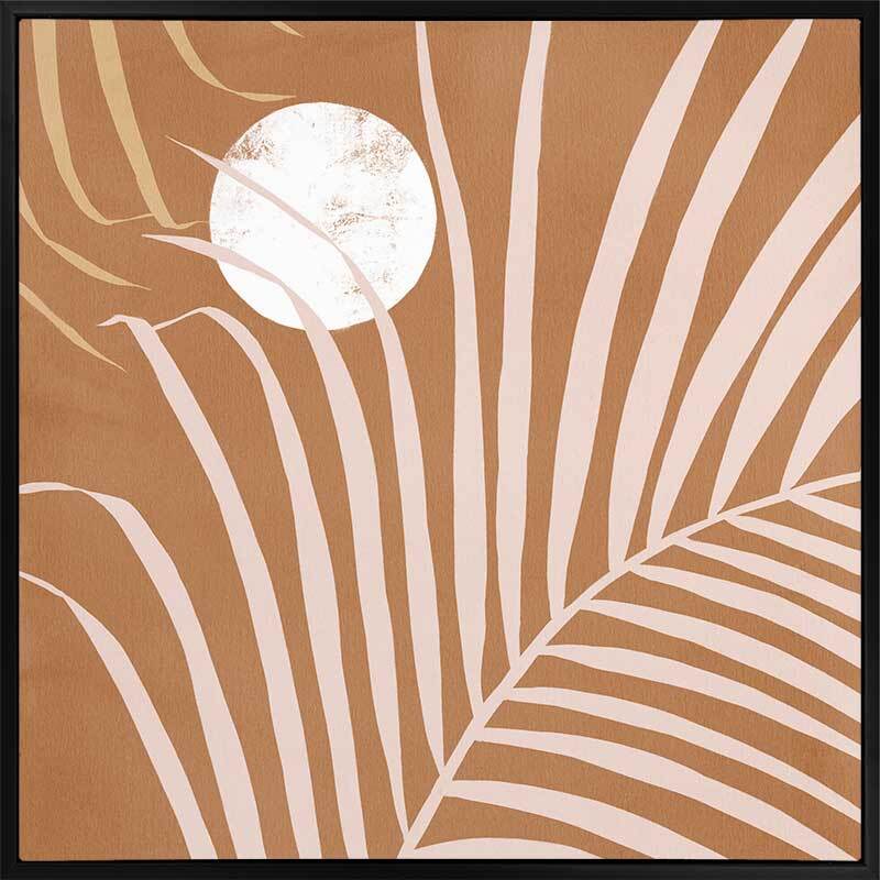 Sunset Palm Bronze Canvas Art Print