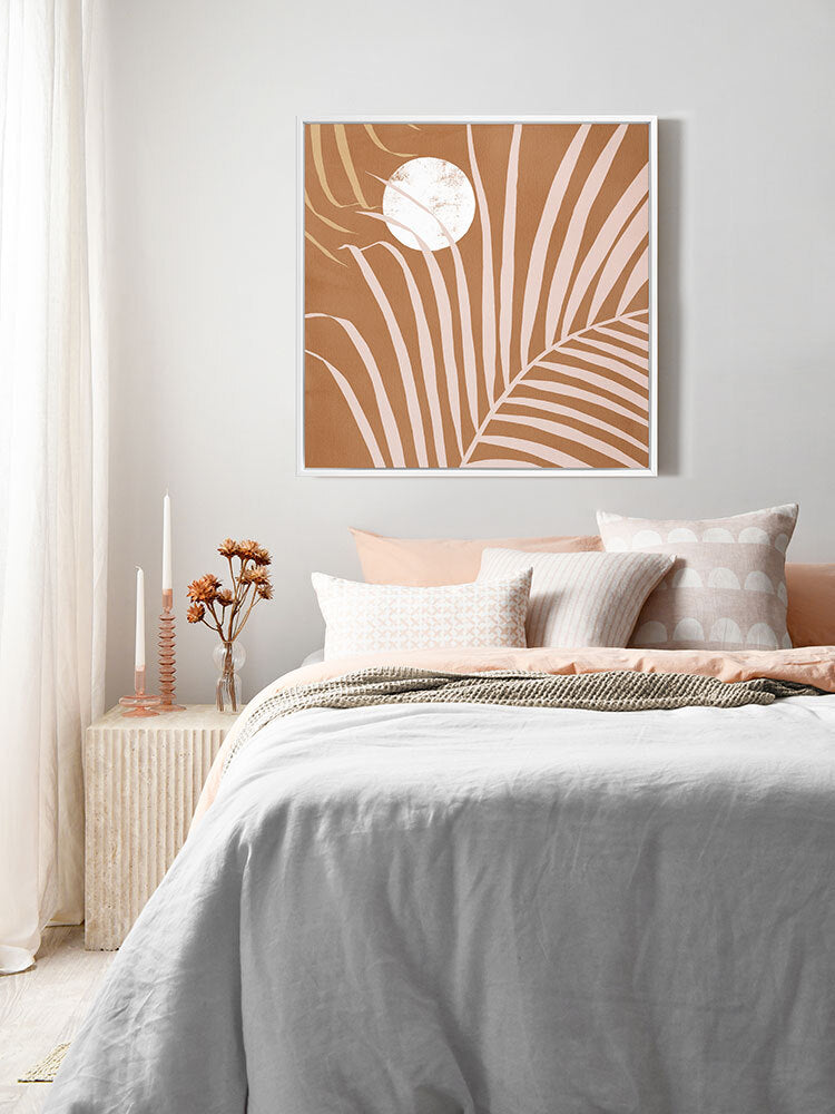 Sunset Palm Bronze Canvas Art Print | Lifestyle