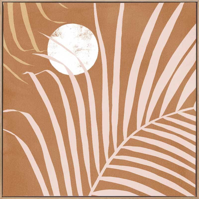 Sunset Palm Bronze Canvas Art Print