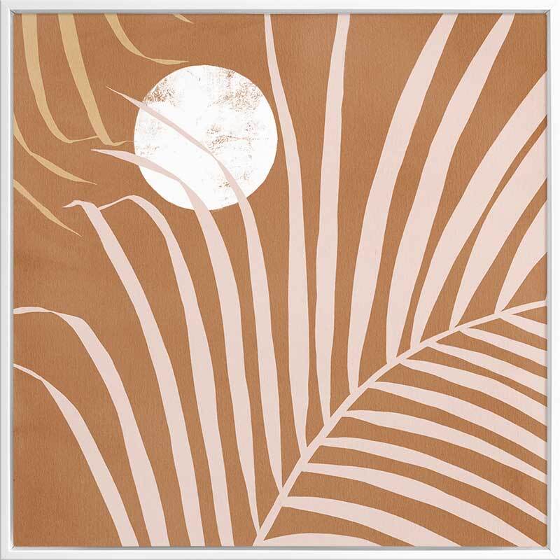 Sunset Palm Bronze Canvas Art Print