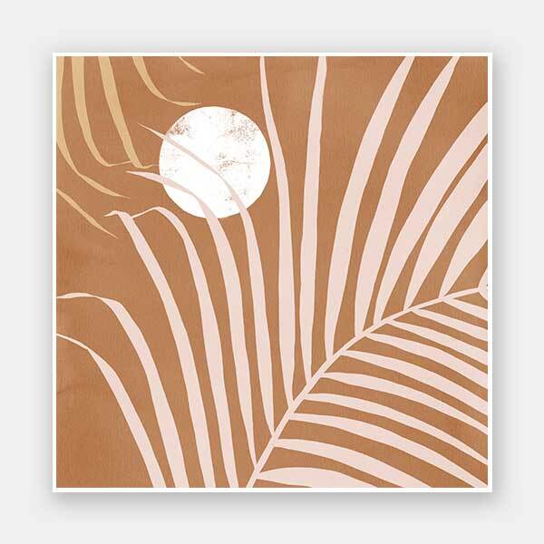 Sunset Palm Bronze Unframed Art Print
