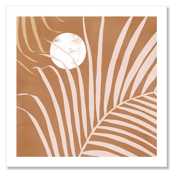 Sunset Palm Bronze Unframed Art Print