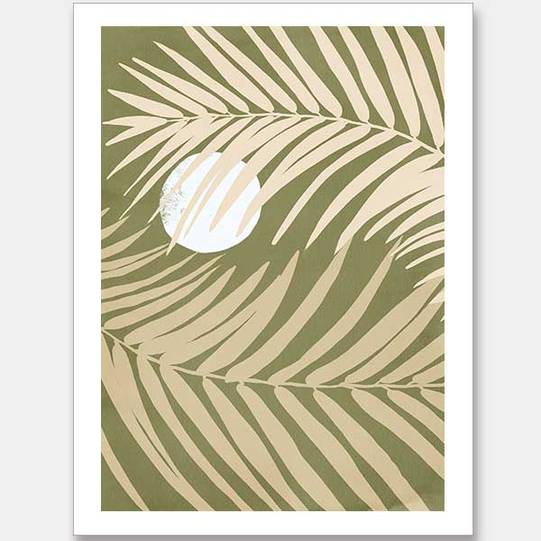 Under the Moonlight II Green Unframed Art Print
