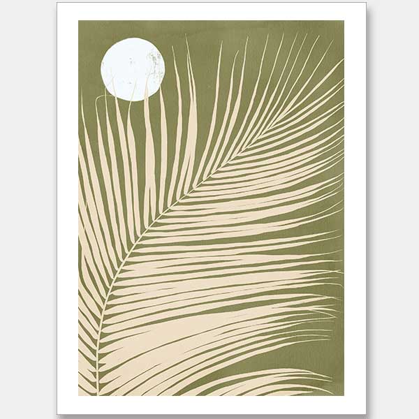 Under the Moonlight I Green Unframed Art Print