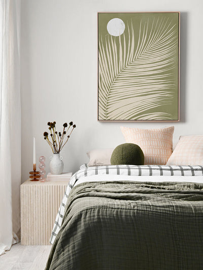 Under the Moonlight I Green Canvas Art Print | Lifestyle