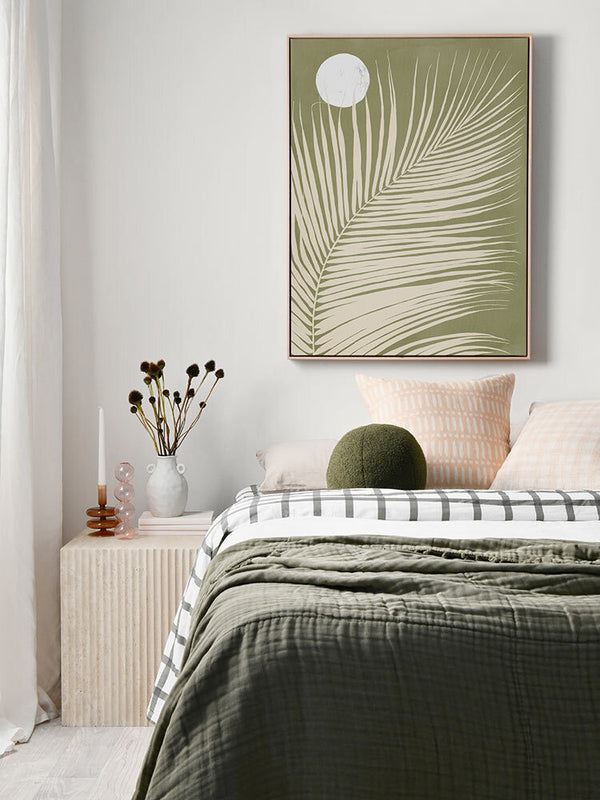 Under the Moonlight I Green Canvas Art Print | Lifestyle