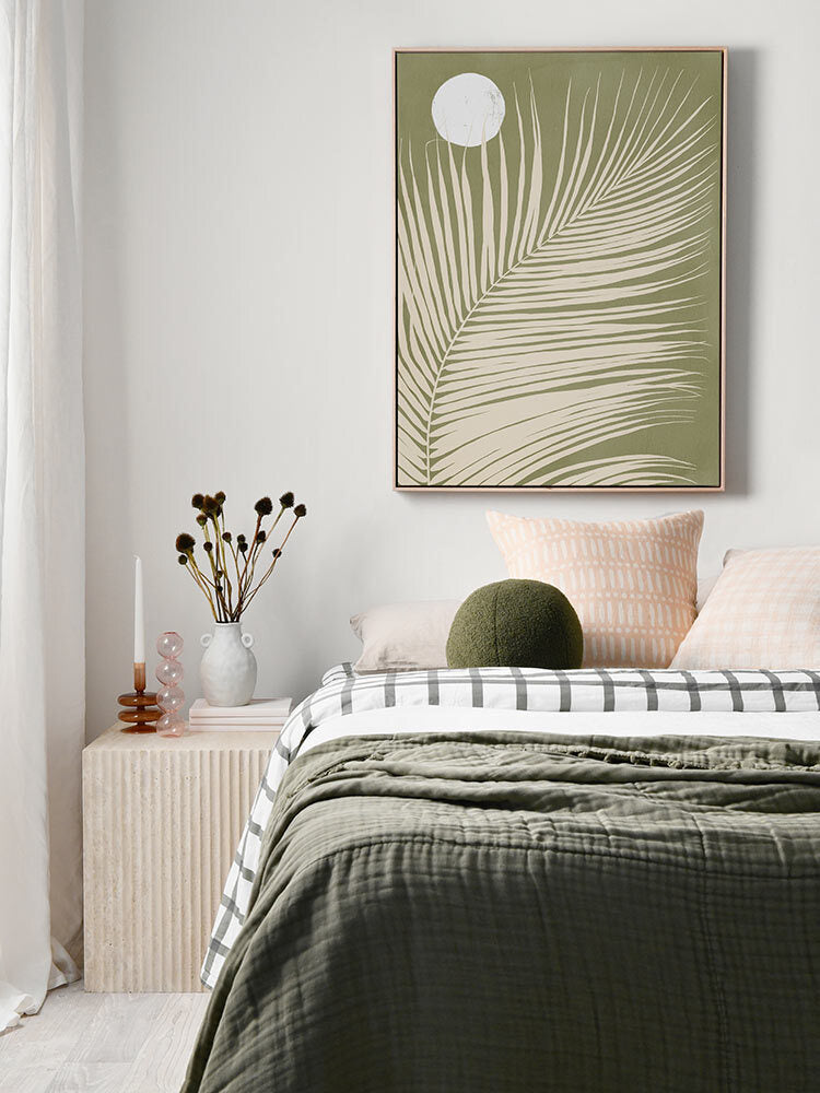 Under the Moonlight I Green Canvas Art Print | Lifestyle