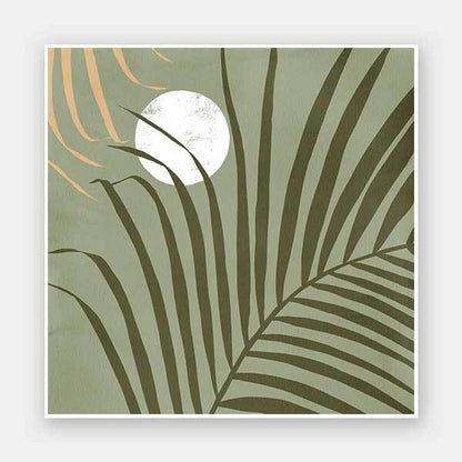 Sunset Palm Green Unframed Art Print