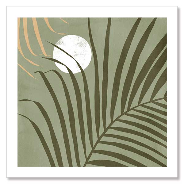 Sunset Palm Green Unframed Art Print