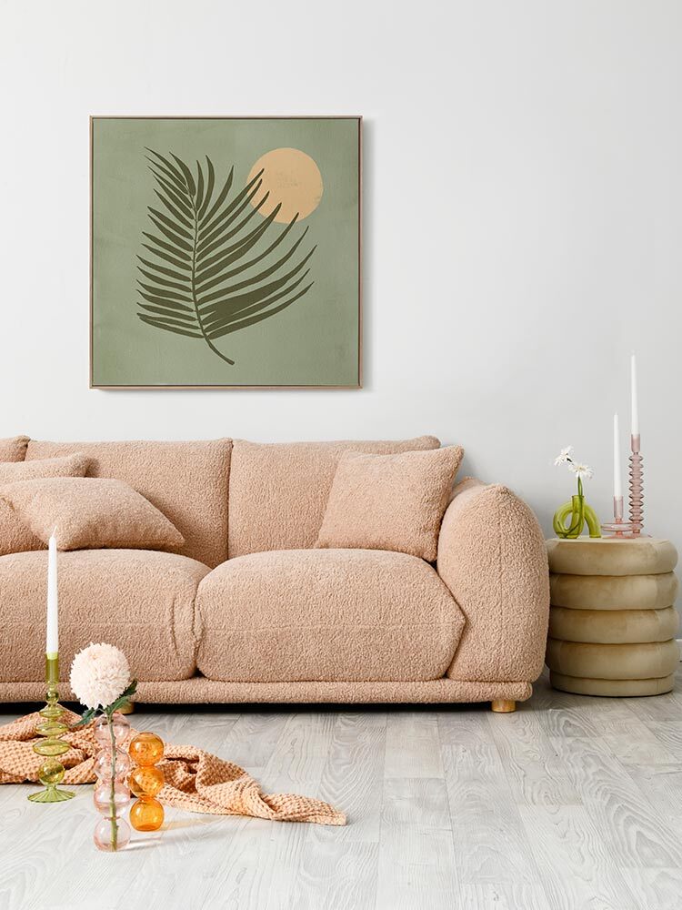 Sunrise Palm Green Canvas Art Print | Lifestyle