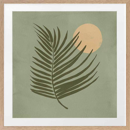 Sunrise Palm Green Framed Art Print