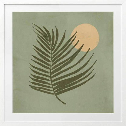 Sunrise Palm Green Framed Art Print