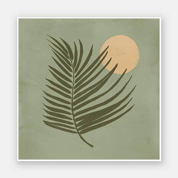 Sunrise Palm Green Unframed Art Print