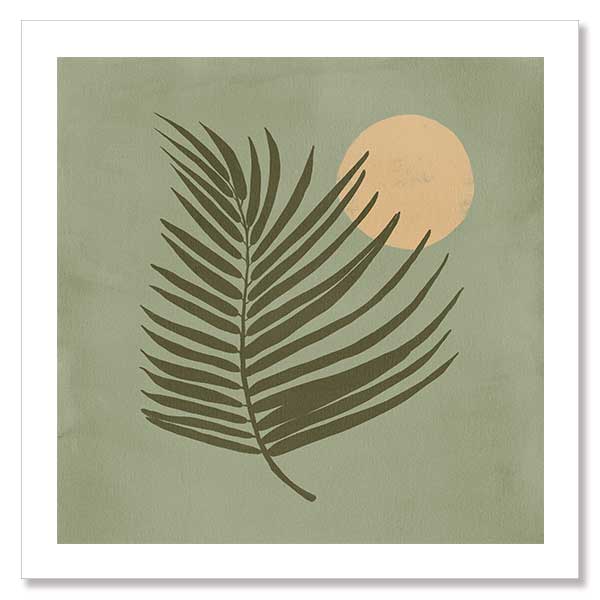 Sunrise Palm Green Unframed Art Print