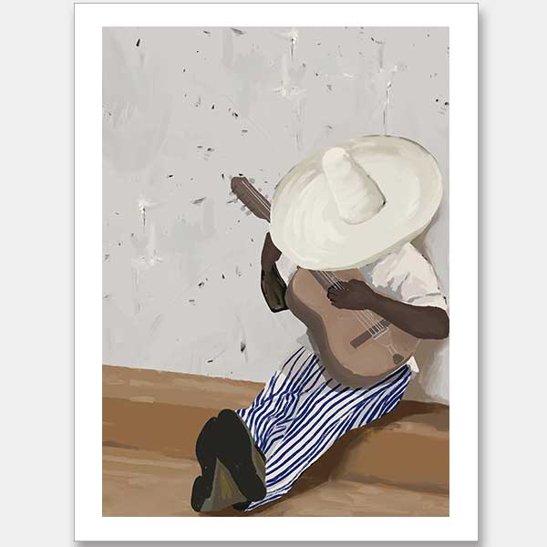 Sueños musicales Portrait Unframed Art Print