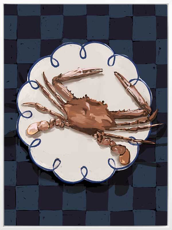 Crustacean Deep Blue Canvas Art Print