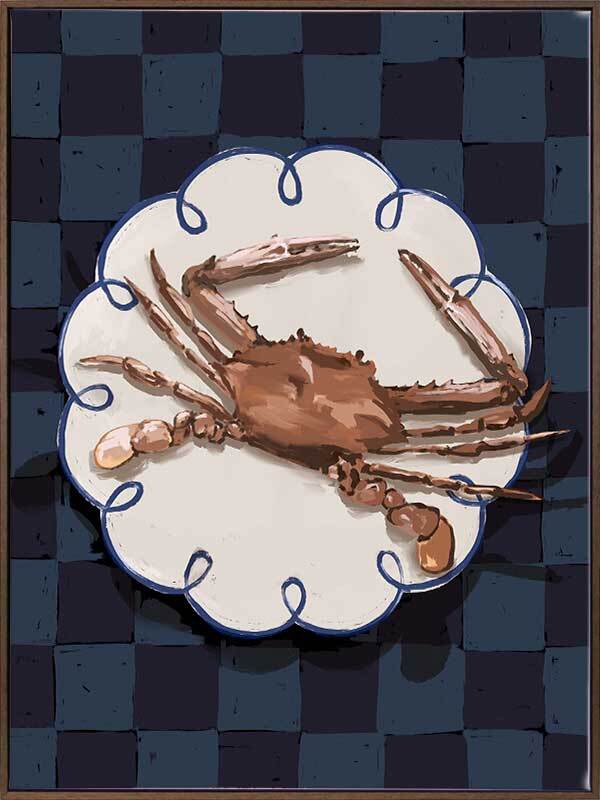 Crustacean Deep Blue Canvas Art Print