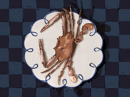 Crustacean Deep Blue Canvas Art Print