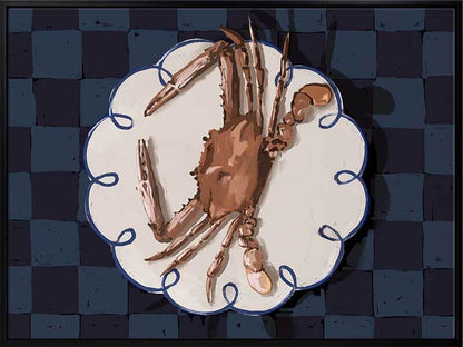 Crustacean Deep Blue Canvas Art Print