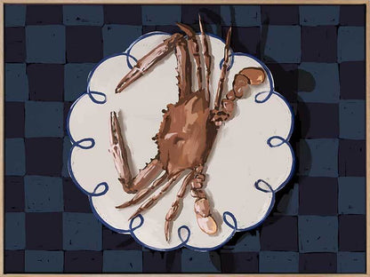 Crustacean Deep Blue Canvas Art Print