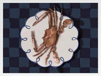 Crustacean Deep Blue Framed Art Print