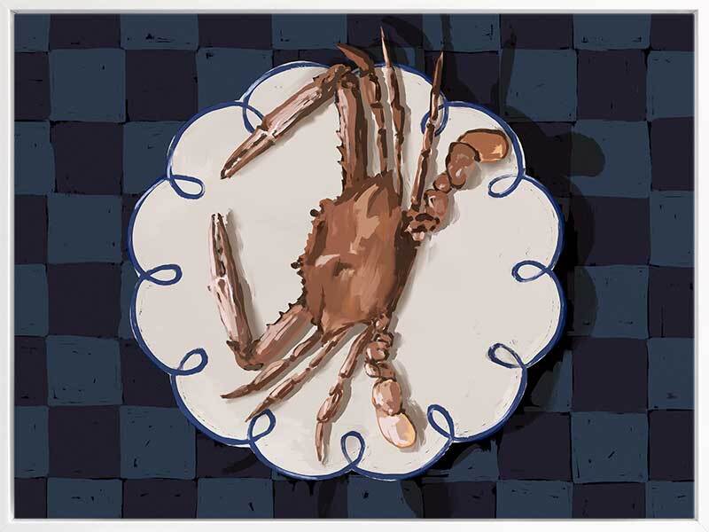 Crustacean Deep Blue Canvas Art Print