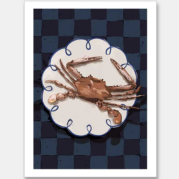 Crustacean Deep Blue Unframed Art Print