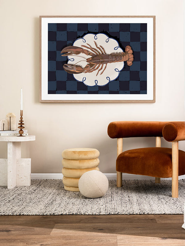 Freshwater Deep Blue Framed Art Print | Lifestyle