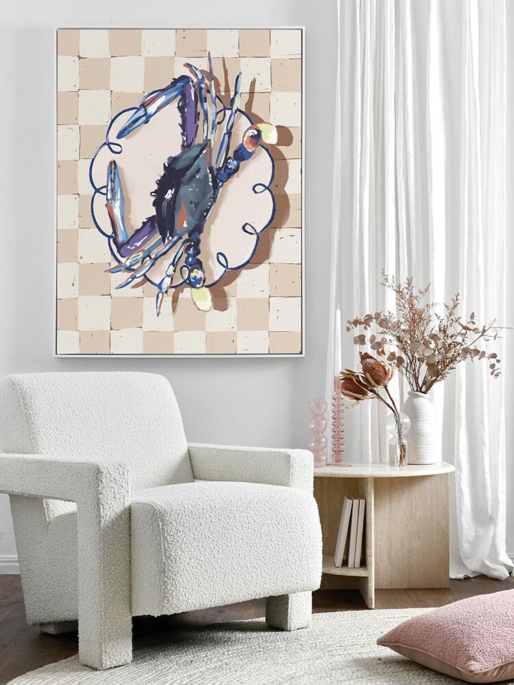 Late Lunch Blue Canvas Art Print | Lifestyle